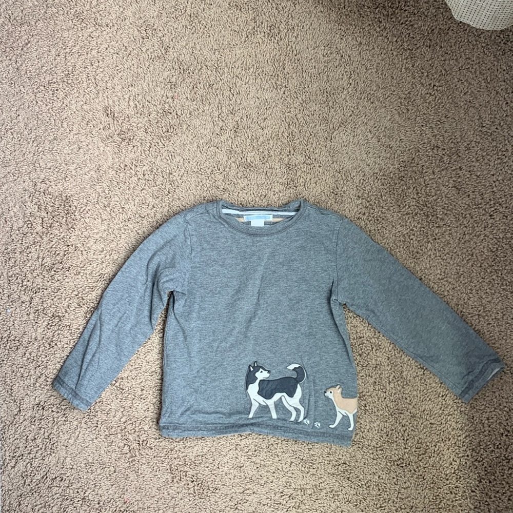 Janie and Jack grey wolf long sleeve reverse tee 3